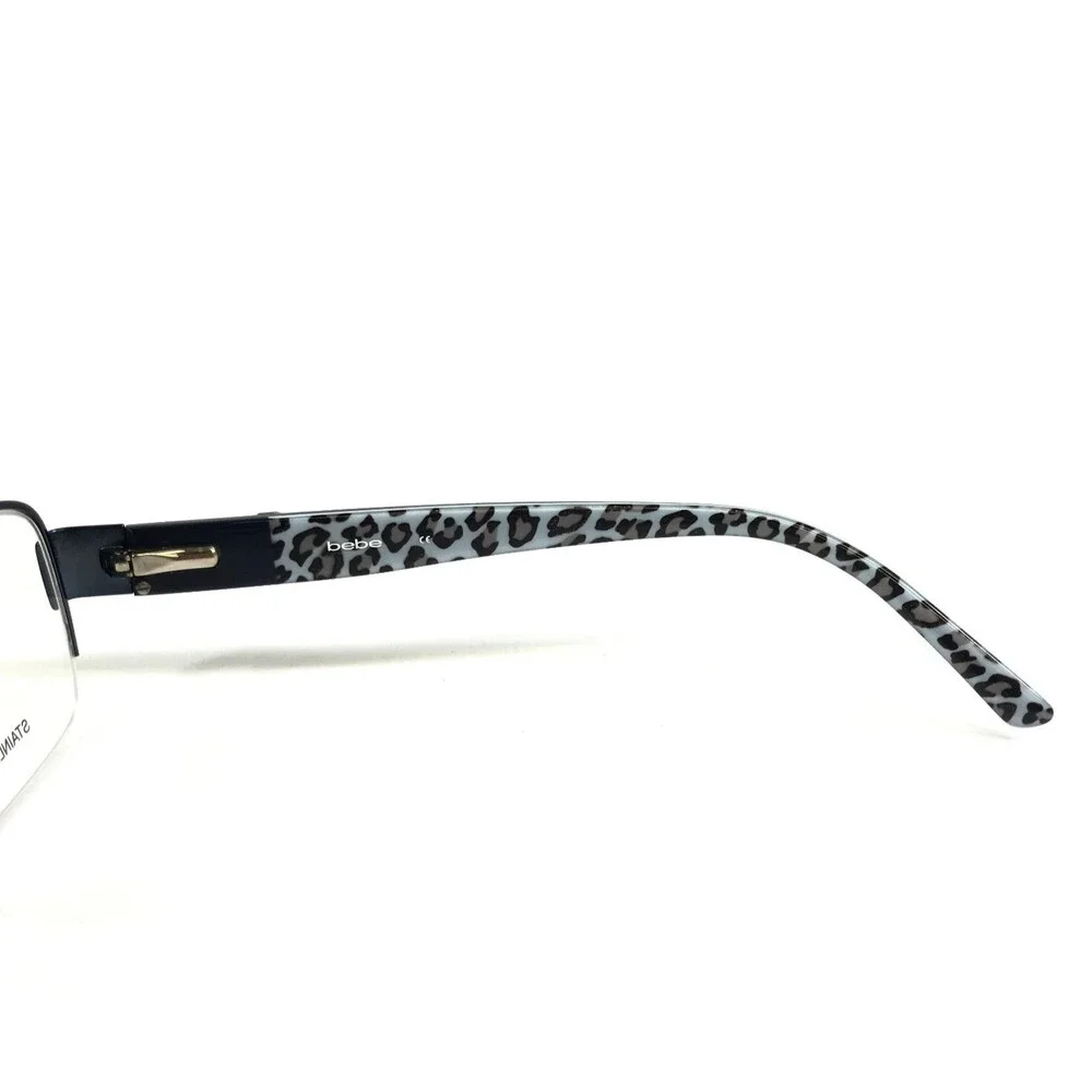 Bebe Eyeglasses Frames LUVAH GRRRL BB5089 414 MIDNIGHT Blue Half Rim 53-17-135